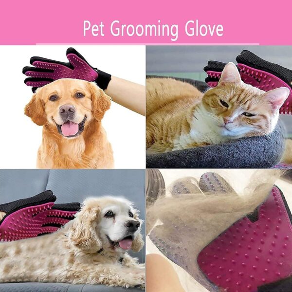 [Upgrade] Pet Dog Cat Grooming Glove,Gentle Deshedding Brush Glove,Efficient Pet Hair Remover Mitt,Massage Tool with Enhanced Five Finger Design,for Dogs,Cats,Rabbits,Horses with Long/Short Fur,1 Pair - Image 8