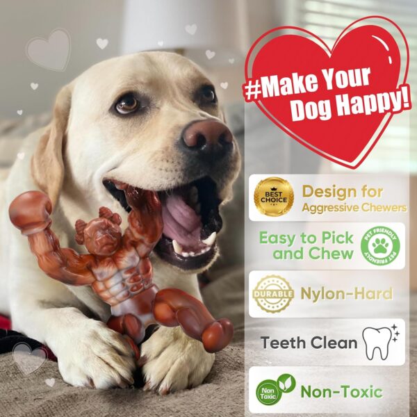 Zinbo Dog Toys for Aggressive Chewers, Indestructible Dog Toys, Toughest Nylon Dog Chew Toy with Real Bacon Flavor, Fun to Chew, Dog Bone Toys for Medium/Large Breed Dogs - Image 2