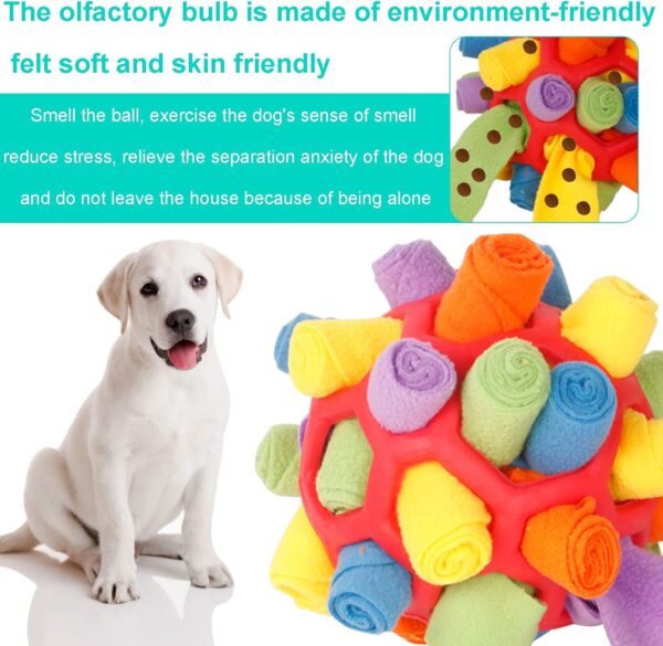 Jetisva Snuffle Ball for Dogs Foraging,Interactive Dog Toys,Dog Enrichment Toy,Soft Dog Treat Ball Dispenser,Soft Dog Puzzle Toy,Dog Brain Stimulating Toys for Small Pet Puppy Intellectual Training - Image 3