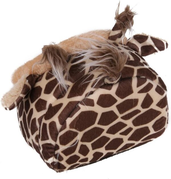 Winterworm Soft Plush Pet Cave Pet Bed with Removable Pad for Hamster Hedgehog Guinea Pig Baby Cat (Giraffe, L) - Image 6