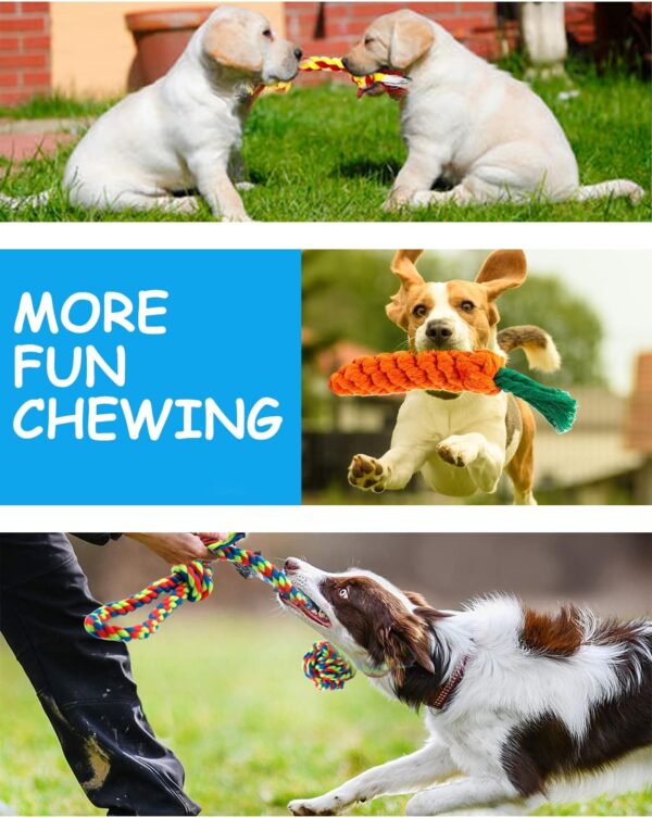 Dog Toys Rope Puppy Teething Chew Toy for Small Dogs, Interactive Tug of War Dog Rope Toy for Boredom, Dental Health and Relieve Stress (4 pack) - Image 4