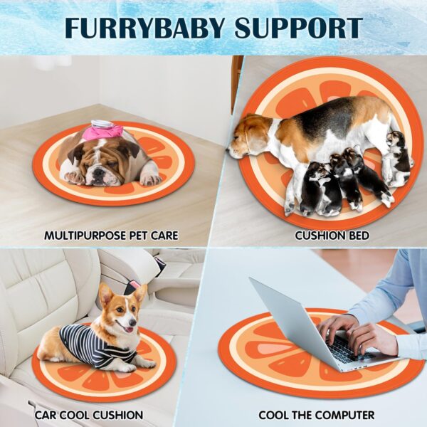 furrybaby Dog Cooling Mat, Pet Bed Dog Mat Self-Cooling Pad Cool Gel Bed Large Dog Cooling Pads Mats, No Need to Refrigerate or Freeze, Apply Indoors Outdoors Car(Orange S 40cm) - Image 5