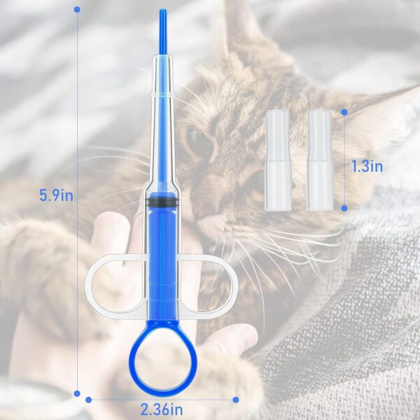 Nuanchu 2 Pieces Pet Pill Plunger Popper for Small Cats Dogs Pill Gun Dispenser Shooter Pet Piller Soft Tip Tablet Syringe Pusher Animal Medicine Feeder for Feeding Accessories (Blue) - Image 2