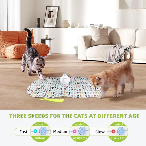 Tyasoleil Interactive Cat Toys, 3 in 1 Smart Cat Toys Motorized Wand Kitten Toys, Automatic Cat Toy - 3 Modes Cat Toys for Indoor Cats Adult, Upgrade Motor, Electronic Cat Feather Toy - Image 3