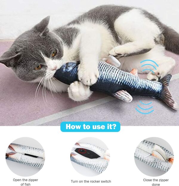 Mupack 2 in 1 Fish Cat Toy & Led Pointer Electric Flipping Fish Cat Toy Cat Chaser Toy for Indoor Cats,Interactive Exercise Cat Nip Supplies kitten Cat Toy (USB Rechargeable) for Cat - Image 6