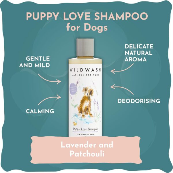 Puppy Love Shampoo 250ml and Conditioner for Sensitive Skin 250ml Set - Extra Gentle and Soothing - Perfect for Puppy's First Bath - Lavendar and Patchouli - Natural, Sulphate and Paraben-Free - Image 4