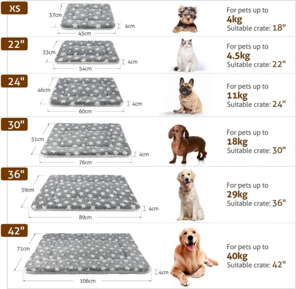 Kekuningan Cat Bed for Indoor Cats Kitten Bed Blanket Washable Pet Cushion for 18 inch Cage Flat Dog Crate Bed Puppy Cat Mat Mattress Pillow Reversible Extra Small 45x37cm - Image 6