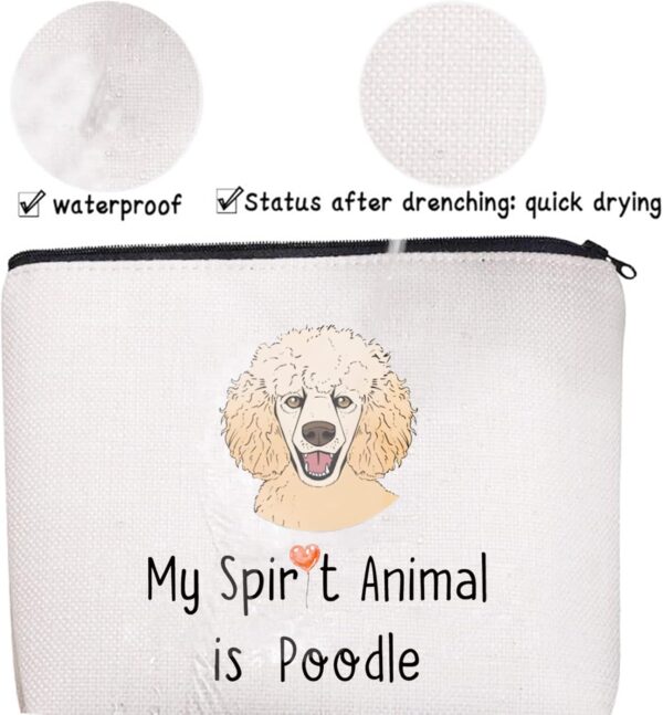 AKTAP Poodle Gifts Poodle Makeup Bag My Spirit Poodle Accessories Travel Pouch Bag for Dog Owner Poodle Pet Lover Gifts (Poodle MB) - Image 3