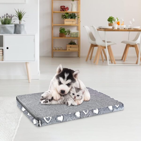 VANKEAN Dog Bed Mat Reversible(Warm & Soft), Stylish Pet Bed Mattress for Dog Crate, Water Proof Linings, Removable Machine Washable Cover, Pet Bed for Small to XX-Large Dogs, Light Grey - Image 5