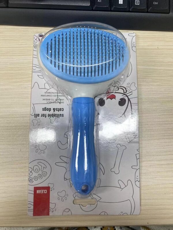 Cat Brush Dog Brush, Moseem Cat Comb Dog Grooming Brush Pet Brush, Pet Brush Tool with Cleaning Button for Cat Dog,Cat Brush for Short/Long Haired Cats,Removes Loose Undercoat,Tangled Hair (Blue) - Image 8