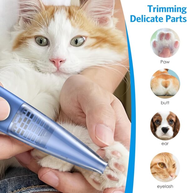 Brifit Dog Paw Trimmer, Cordless Dog Clippers for Grooming, Low Noise USB Rechargeable Paw Trimmer Electric, 2-Modes Quiet Pet Clippers Shaver Trimmer, for pets Hair Between Paws, Face, Ears, Eyes - Image 6