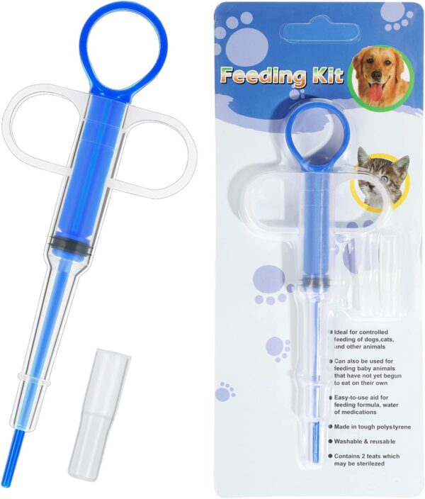 Nuanchu 2 Pieces Pet Pill Plunger Popper for Small Cats Dogs Pill Gun Dispenser Shooter Pet Piller Soft Tip Tablet Syringe Pusher Animal Medicine Feeder for Feeding Accessories (Blue) - Image 7