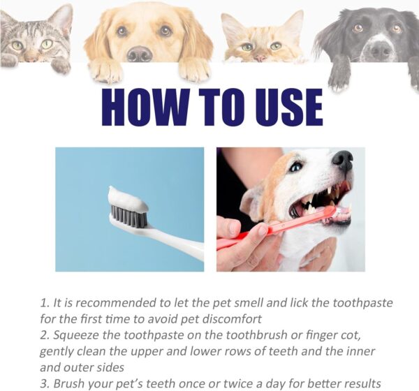 Pet Toothpaste,Pet Oral Cleansing Cream,Pet Toothpaste & Toothbrush,Professional Pet Toothpaste,Natural Toothpaste for Dogs,Teeth Cleaning Pet Supplies,Pet Dental Care,Cat & Dog Dental Care - Image 7