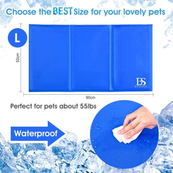 Bosceos Large Dog Cooling Mat, Scratch-proof Waterproof Activated Gel Cooling Pad for Dogs, Non-Toxic, Great Dog Accessories to Help Your Pet Stay Cool This Summer, Ideal for Home Travel, 90x50cm - Image 6