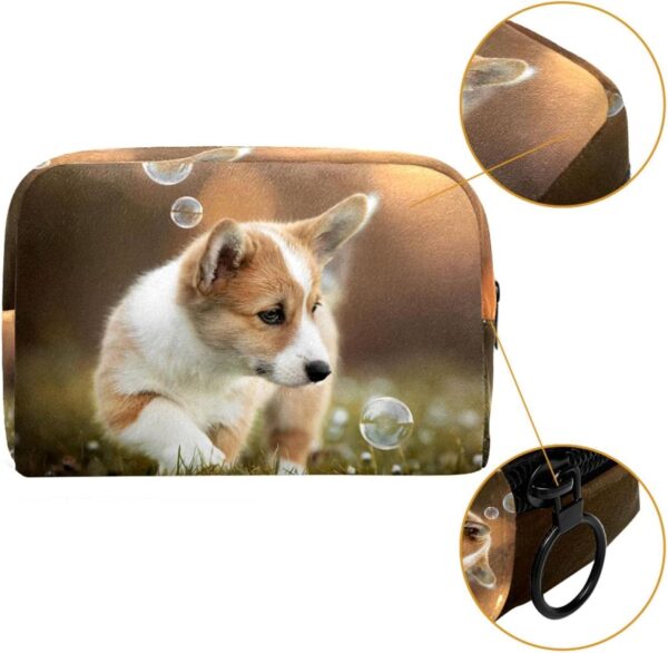 Cosmetic Bag for Women Cute Pet Dog Adorable Roomy Makeup Bags Travel Toiletry Bag Accessories Organizer Cute Gifts 18.5x7.5x13cm - Image 3