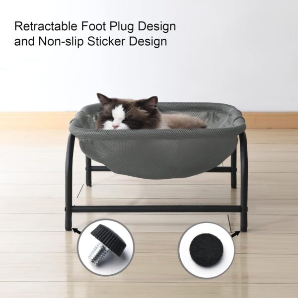 JUNSPOW Cat Bed,43×43×24cm Pet Hammock Bed Free-Standing Cat Sleeping Cat Bed Cat Supplies Pet Supplies Whole Wash Stable Structure Detachable Excellent Breathability Easy Assembly Indoors Outdoors - Image 5