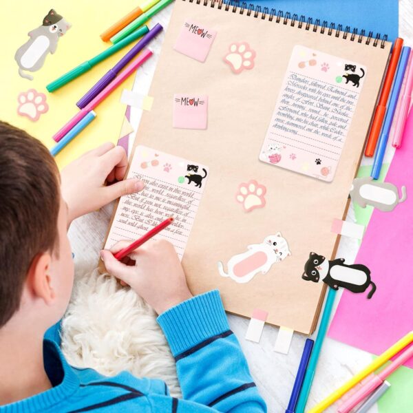 EGuangwiua 550Sheet I Just Really Like Cat Sticky Notes Cute Cartoon Cats Pet Paw Self-Adhesive Writing Notepads Animal Tabs Page Markers for Kids Students Gift Back to School Reward Office Supplies - Image 3