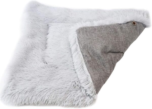 Nwvuop Soft Cat Bed Pet Beds for Cats Kittens Fluffy Cat Bed 2 in 1 Kitten and Puppy Sleeping Cushion Bed Warm Cat Bed, Grey - Image 4