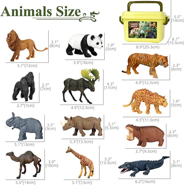 Safari Animal Toys Figures, 12 PCS Realistic Jumbo Wild Jungle Animals Figurines, Large African Zoo Animal Playset with Lion,Elephant,Giraffe, Plastic Animal Learning Toys for Kids Toddlers Boys Girls - Image 6