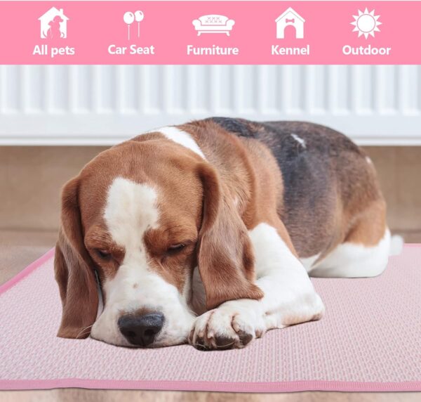 Beaface Dog Cooling Mat, Pet Self Cooling Pad Mats for Dogs, Dog Cooling Bed Cool Mats for Pets Small Medium Large Dogs Indoor Outdoor Summer (S, Pink) - Image 4