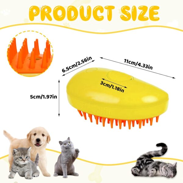 Steam Cat Brush 3 In1 Steamy Cat Brush Self Cleaning Steam Cat Brush Rechargeable Cat Grooming Brush Multifunctional Cat Grooming Brush,Electric Pet Brush,Pet Hair Removal Comb - Image 6