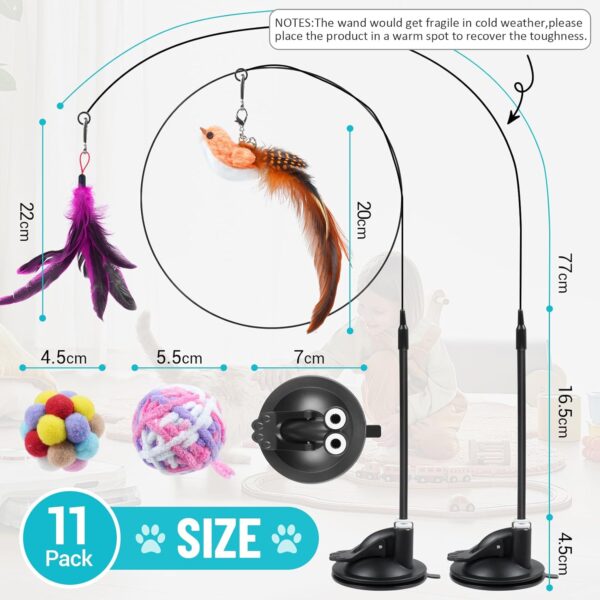 ROSAUI Cat Toy, Cat Toys Self-Entertainment - Interactive and Stimulating for Cats - Complete Set with Bird, Suction Cup Cat Wand, and More - Image 3