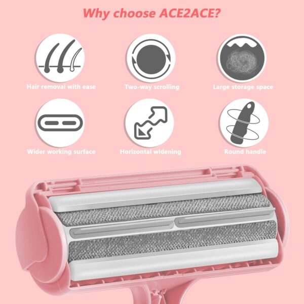 ACE2ACE Pet Hair Remover, Reusable Lint Roller Furniture Remover, Animal Hair Removal Brush for Dogs and Cats, Easy to Clean Pet Fur from Sofa, Carpet, Furniture, Bedding - Image 4