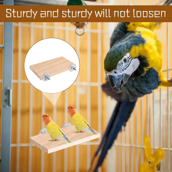 Bird Cage Perches,2 Pcs Bird Cage Platform Perch,Bird Platform Perch for Birds Climbing,Small Animal Platform,Bird Perch Platform As Bird Toys,Bird Perches for Cage Accessories - Image 4