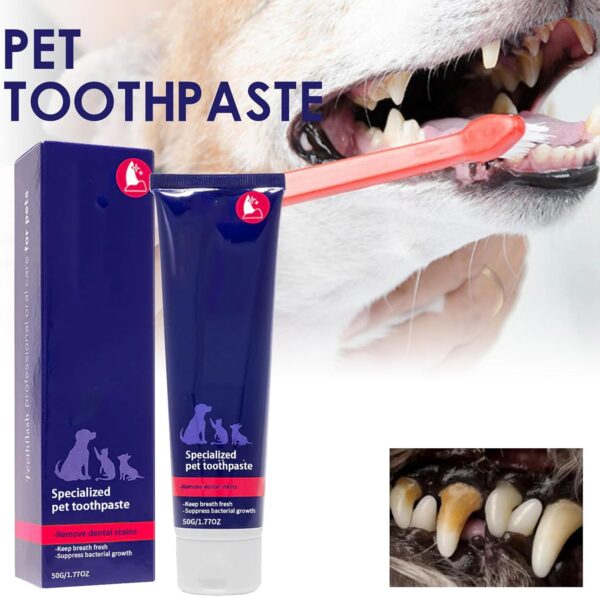 Pet Toothpaste,Pet Oral Cleansing Cream,Pet Toothpaste & Toothbrush,Professional Pet Toothpaste,Natural Toothpaste for Dogs,Teeth Cleaning Pet Supplies,Pet Dental Care,Cat & Dog Dental Care - Image 2