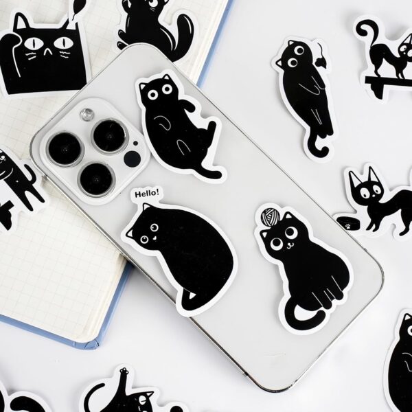 Cat Stickers,30PCS Funny Cat Stickers,Cute Cat Scrapbook Stickers,Kawaii Cat Stickers Kit, Scrapbooking Supplies Cute Journaling Stickers for DIY Crafts, Laptops, Journal, Gifts for Adult, Child - Image 6