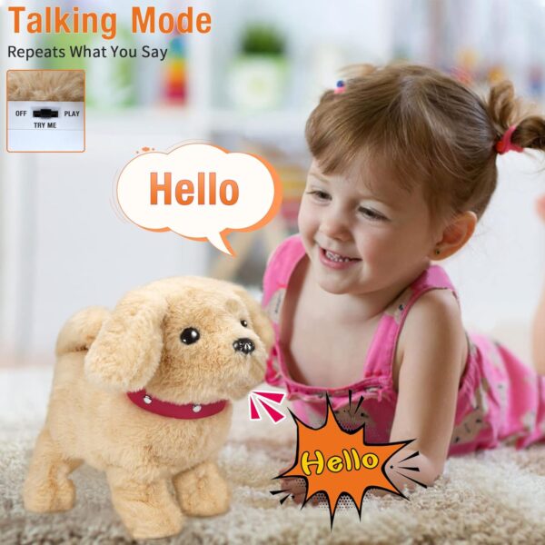 Walking Dog Toys for Kids, Interactive Electronic Pets Dog with Walking Talking Barking Repeating Singing on Lead, Realistic Robot Puppy Dog Toy Present Gifts for 2 3 4 5 Years Old Girls Boys Kids - Image 3