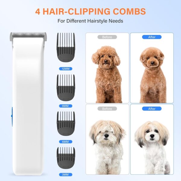 ELS PET Dog Grooming Kit with Vacuum, 5 in1 Dog Clippers, 10kpa Professional Pet Grooming Vacuum with 5 Pet Grooming Tools for Shedding Thick & Thin for Dog Cat Pet Hair - Image 4