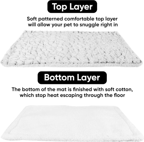 Albert Austin Self Heating Pet Bed Anti Slip Warm Comfortable Pet Pad for Cats and Dogs Cat Heat Pad Machine Washable Dog Crate Mattress Puppy Soft Mat for Other Small House Pets (70cm X 47cm) Grey - Image 2