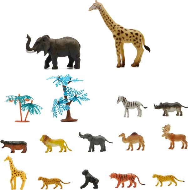 Kidow Toys 22pcs Wild Animal Set, Mini Figurines Animal Jungle For Kids, Realistic Forest Animals Toys For Kids & Accessories, Educational Animal Figures Play For Toddlers… - Image 2