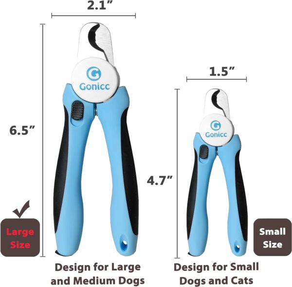 gonicc Dog & Cat Pets Nail Clippers and Trimmers - with Safety Guard to Avoid Overcutting, Free Nail File, Razor Sharp Blade - for Large and Small Animals. - Image 4