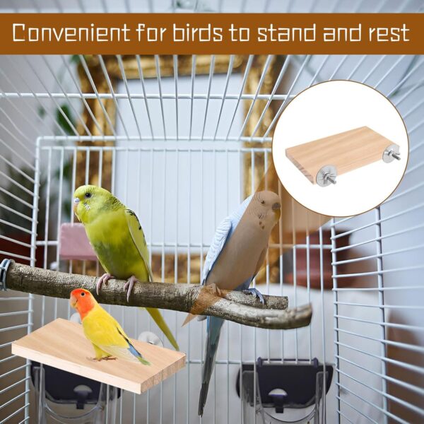 Bird Cage Perches,2 Pcs Bird Cage Platform Perch,Bird Platform Perch for Birds Climbing,Small Animal Platform,Bird Perch Platform As Bird Toys,Bird Perches for Cage Accessories - Image 6