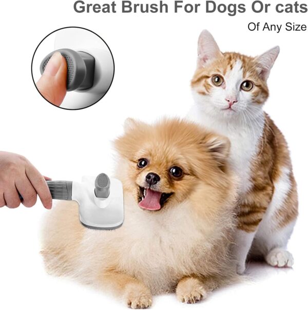 Dog Brush Cat Brush Grooming Comb,Self Cleaning Cat Dog Slicker Brushes with Smooth handle,Pet Grooming Tool with Cleaning Button for Cat Dog Shedding Brush Cat Dog Massage Clean Tangled Brush(Grey) - Image 7