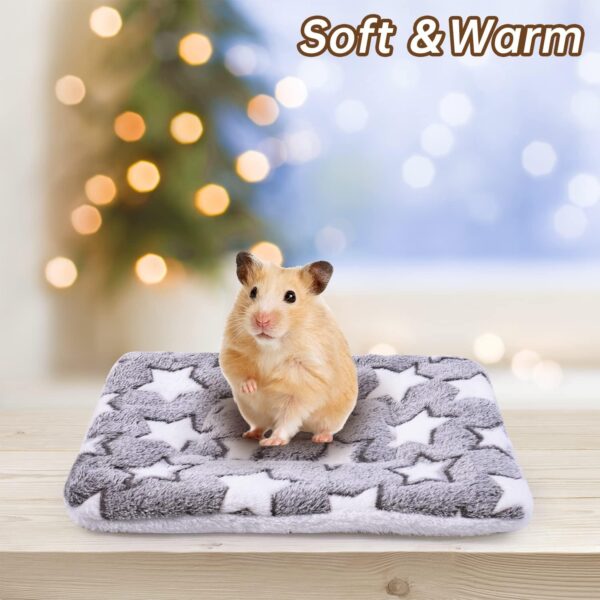 MICOOYO 2Pcs Small Animal Bed Mat - Fluffy Fleece Rabbit Bed, Pet Pad Mat for Rabbit Guinea Pig Squirrel Hamster (XS,Star) - Image 7