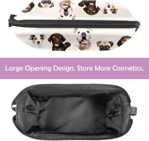 Cosmetic Bag for Women, Adorable Roomy Makeup Bags Travel Water Resistant Toiletry Bag Accessories Organizer, Cute Puppies Animal Dogs Pet - Image 2