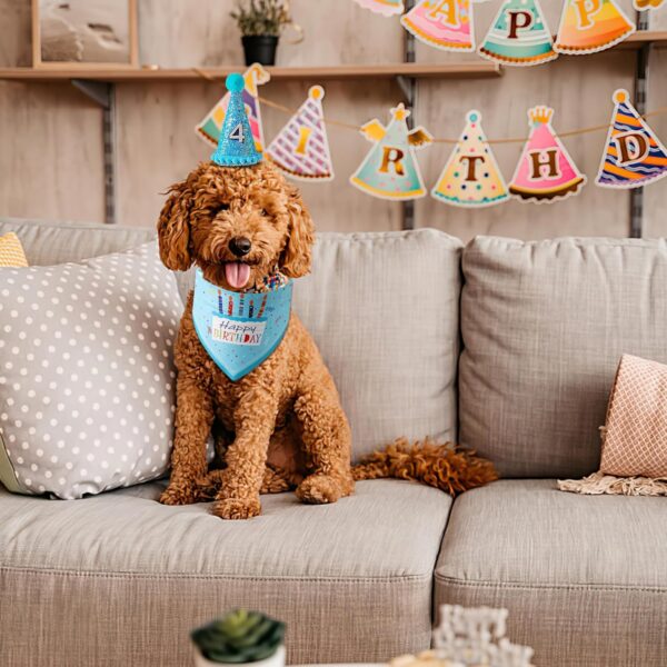 Dog Birthday Party Supplies,Reusable Dog Birthday Bandana Hat Set Boy with Number Dog Birthday Bandana Dog Cats Cap Birthday Party Decorations for Pets Dogs and Cats - Image 4