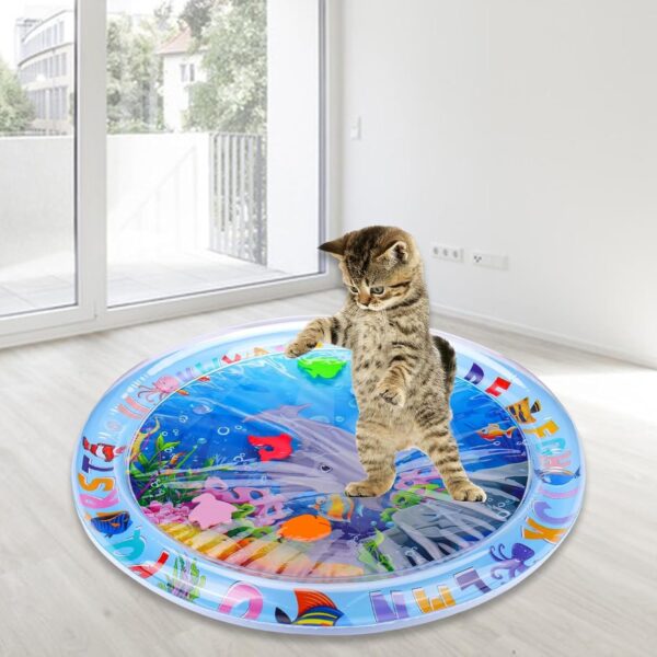 Guegine Summer Cat Water Mat,Water Mat for Cats,Cat Water Mat Toy,Water Sensory Mat Cat,Pet Water Sensory Mat,Cat Water Play Mat,Water Bed for Cats,Interactive Cat Toys for Hot Summer Days - Image 4