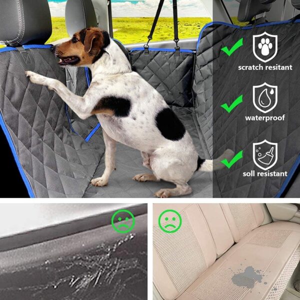 SUPSOO Dog Seat Cover for Back Seat Waterproof Durable Anti-Scratch Nonslip Pet Protection Dog Travel Hammock with Mesh Window and Side Flaps for Cars Trucks SUV - Image 2