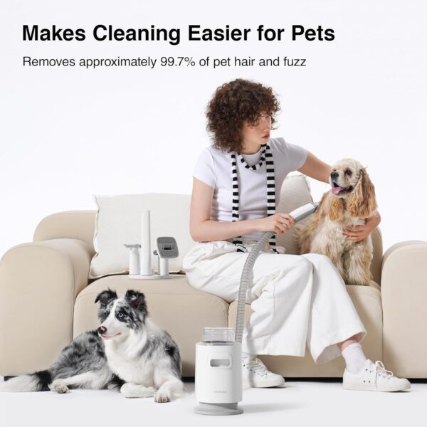 Neakasa P0 Pro Dog Clippers with Vacuum Suction 99% Pet Hair, Dog Grooming Kit Professional, Vacuum Groomer, 5 Proven Tools, Dog Cat Brush for Grooming Deshedding, Dog remover for Thick Long Hair - Image 5