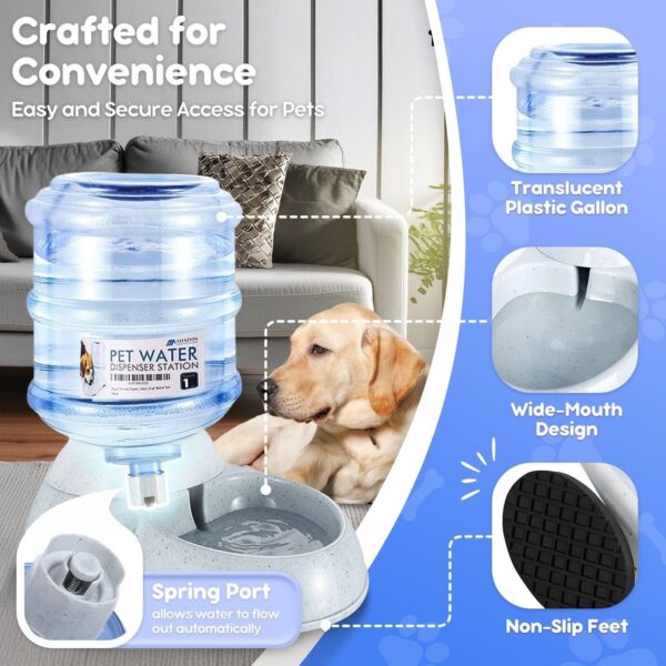 Flexzion Gravity Pet Food Water Feeder Dispenser Bundle Set (Small) for Dogs Cats Automatic Replenish Waterer Dry Food Storage Container Bowl, Small Medium Dog Cat Feeding Watering Fountain Supplies - Image 6