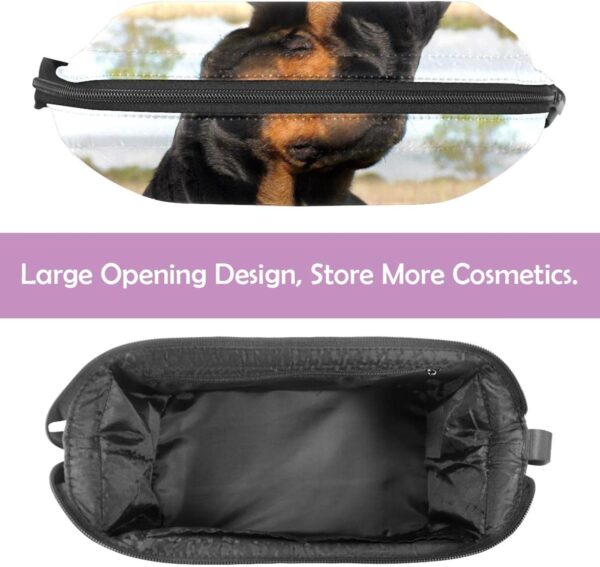 Cosmetic Bag for Women, Adorable Roomy Makeup Bags Travel Water Resistant Toiletry Bag Accessories Organizer, Dog Animal Rottweiler Pet - Image 2