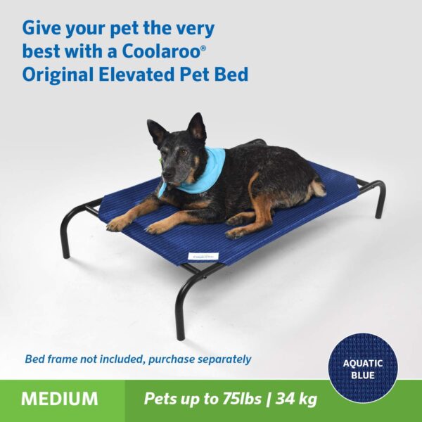 Coolaroo The Original Elevated Pet Bed Replacement Cover, Medium, Aquatic Blue - Image 4