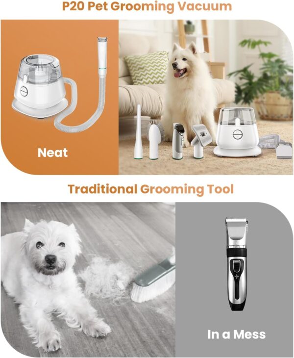 Generic Dog Grooming Kit with Vacuum, Dog Clippers, Suction 99% Pet Hair, Professional Pet Grooming Kit with 5 Proven Tools for Shedding Grooming, Cat Dog Grooming Vacuum Kit, 1.2L - Image 9