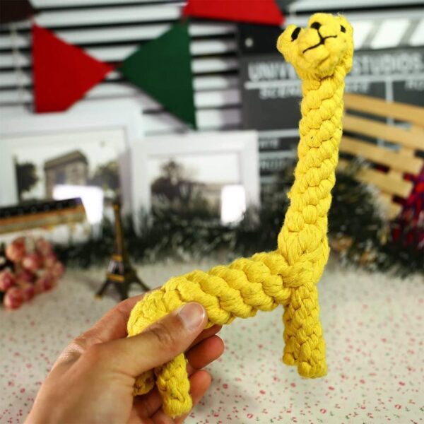 Dog Pet Puppy Chew Toys for Teething Boredom Dogs Rope Ball Knot Training Teeth Dogs Treats Toys for Small Middle Dog (Giraffe) - Image 6