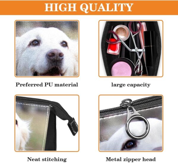 Cosmetic Bags for Women, Makeup Bag Travel Toiletry Bag Accessories Organizer, Golden Retriever Animal Dog Pet - Image 3