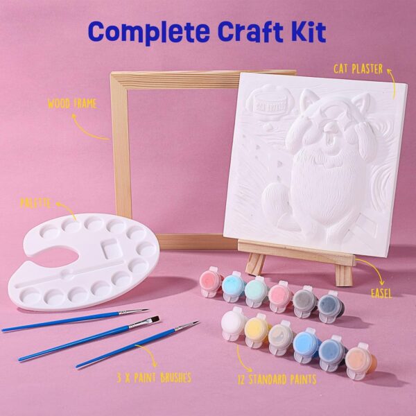 ONE TO FOUR Paint Gifts for Kids - Cat Plaster Painting Kit - Arts and Crafts for Kids Ages 8-12, DIY Art Supplies Paint Set, Toys Girls Boy Birthday Gift Ages 8 9 10 11 12 (Surprise) - Image 5